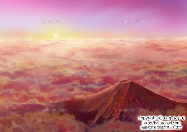 雲海と赤富士