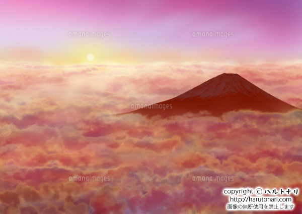 雲海と赤富士